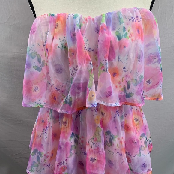 Boho Floral Print Layer Hem Cami Dress - Picture 9 of 10